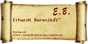 Erhardt Bereniké névjegykártya